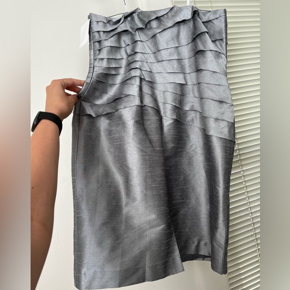 Donna Morgan Formal Silver/Grey Strapless Dress, size 14, NWT - Picture 3 of 15